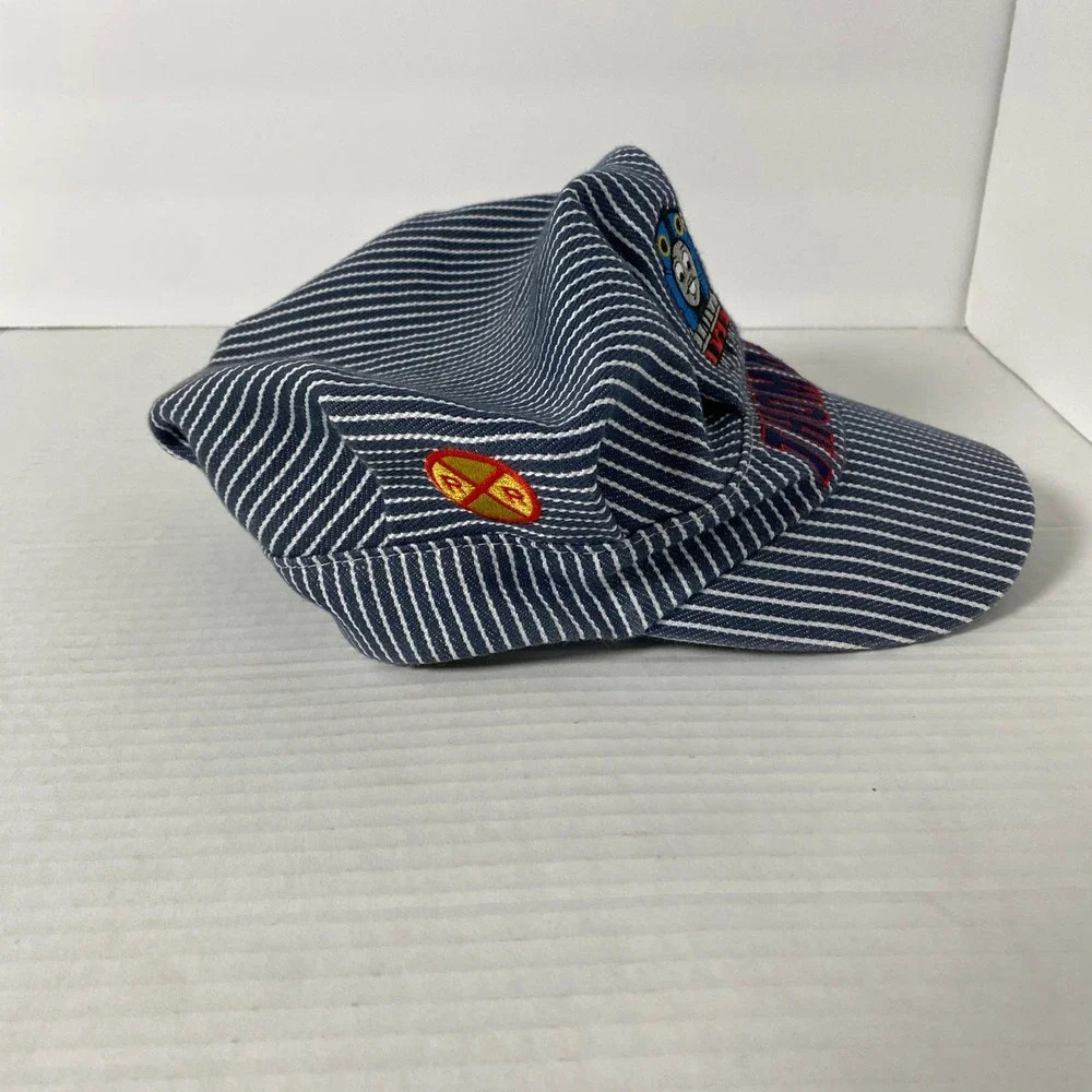 Vintage Thomas and‎ Friends Boys Engineer Cap Conductor Railroad Train Pinstripe